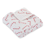 LollyBanks Cotton Muslin Candy Cane Quilt - 