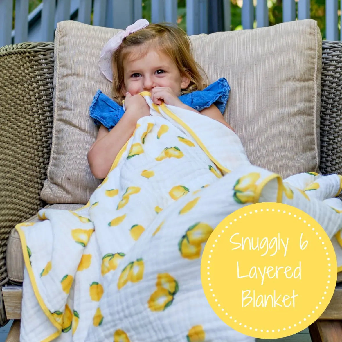 LollyBanks Cotton Muslin Lemon Quilt - 