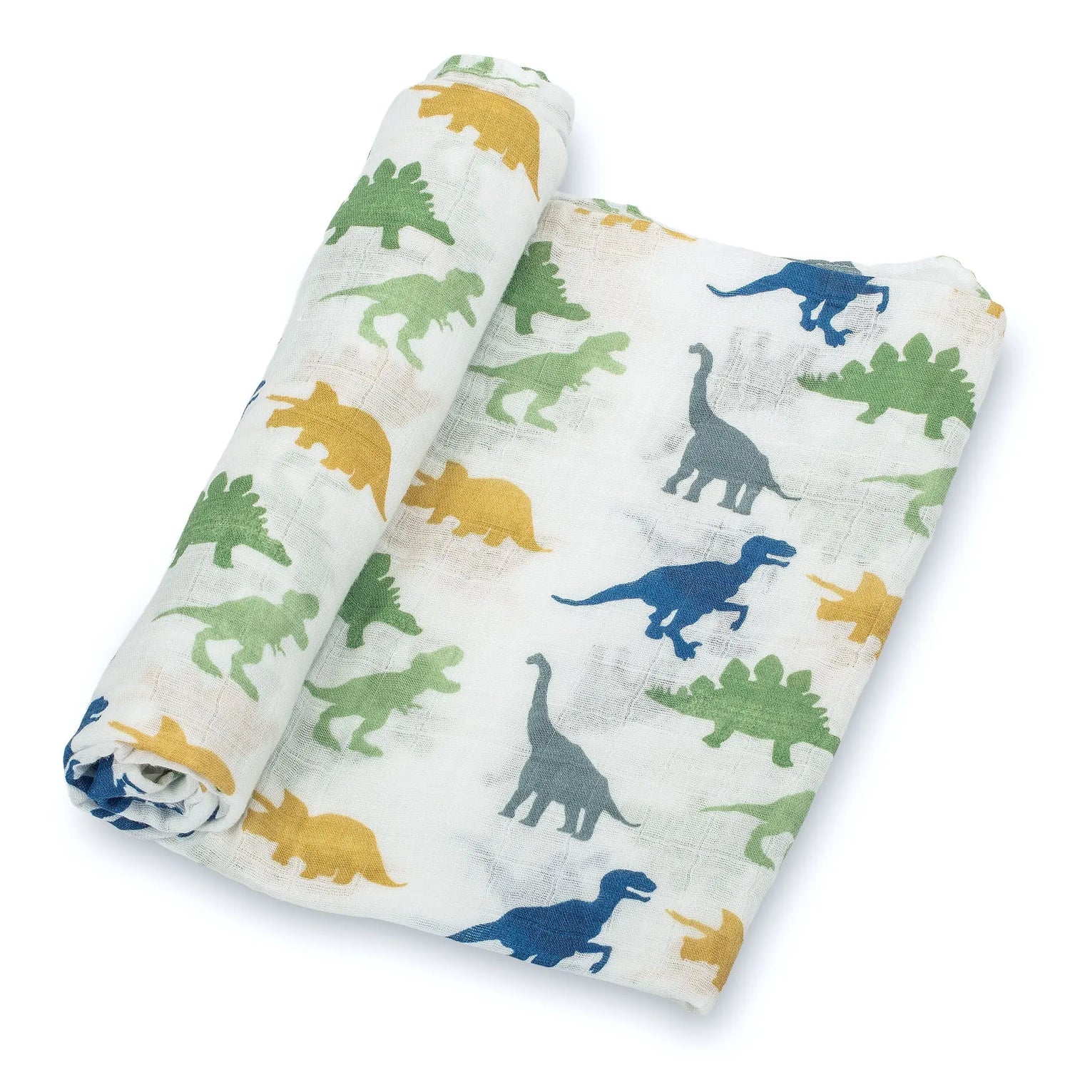 LollyBanks Dinosaur Swaddle Blankets, Dino Adventure: 47" x 47" 100% Muslin Cotton - 