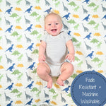 LollyBanks Dinosaur Swaddle Blankets, Dino Adventure: 47" x 47" 100% Muslin Cotton - 
