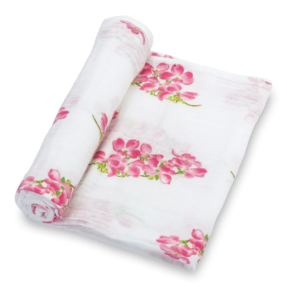 LollyBanks Dogwoods In Bloom Baby Muslin Swaddle Blanket - 