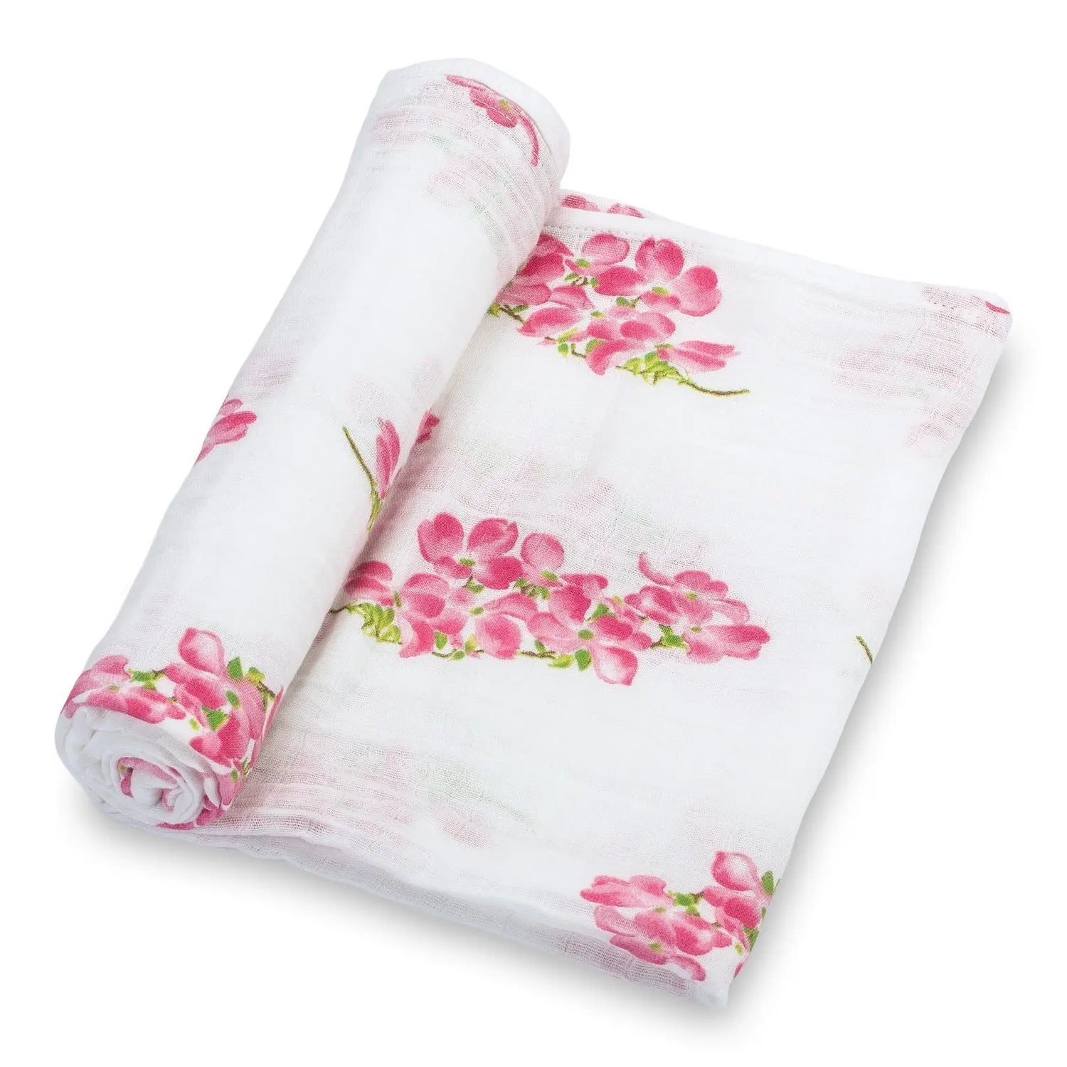 LollyBanks Dogwoods In Bloom Baby Muslin Swaddle Blanket - 