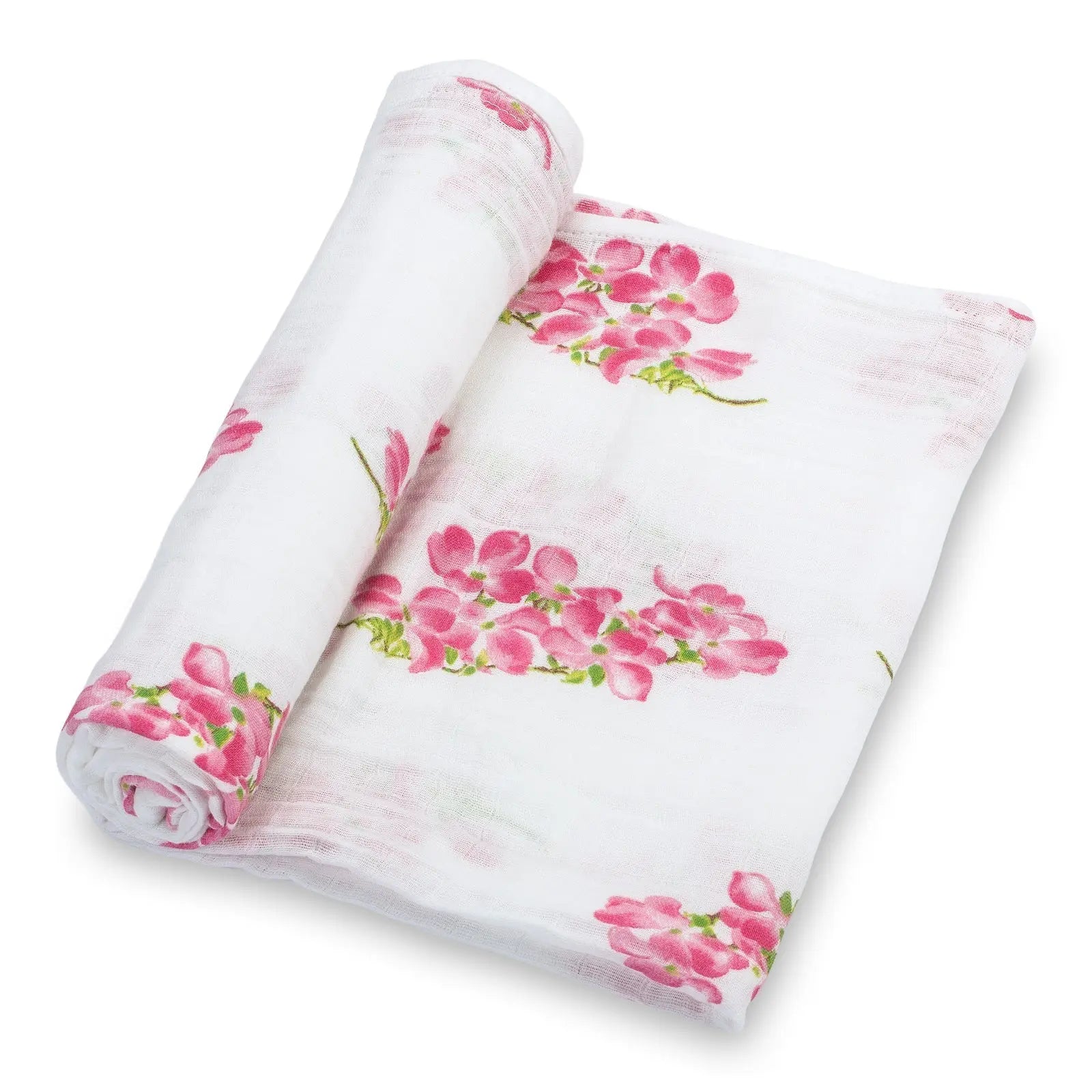 LollyBanks Dogwoods In Bloom Baby Muslin Swaddle Blanket - 