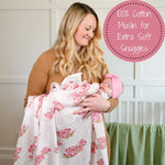 LollyBanks Dogwoods In Bloom Baby Muslin Swaddle Blanket - 