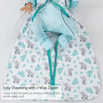 LollyBanks Elephant Baby Sleep Sack, 100% Organic Cotton - 