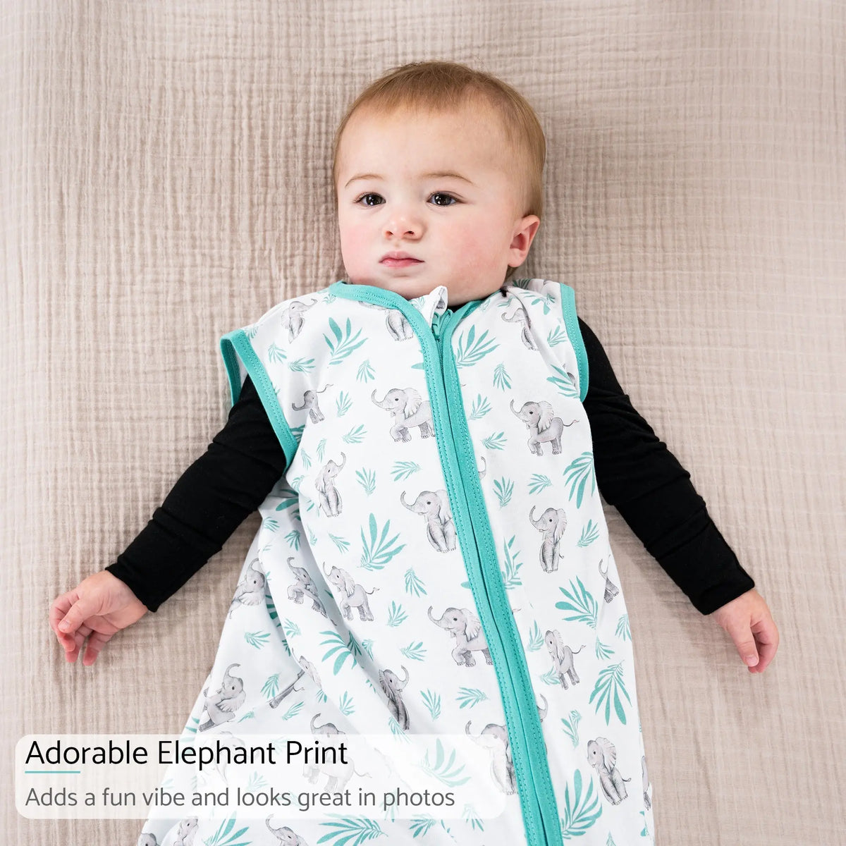 LollyBanks Elephant Baby Sleep Sack, 100% Organic Cotton - 