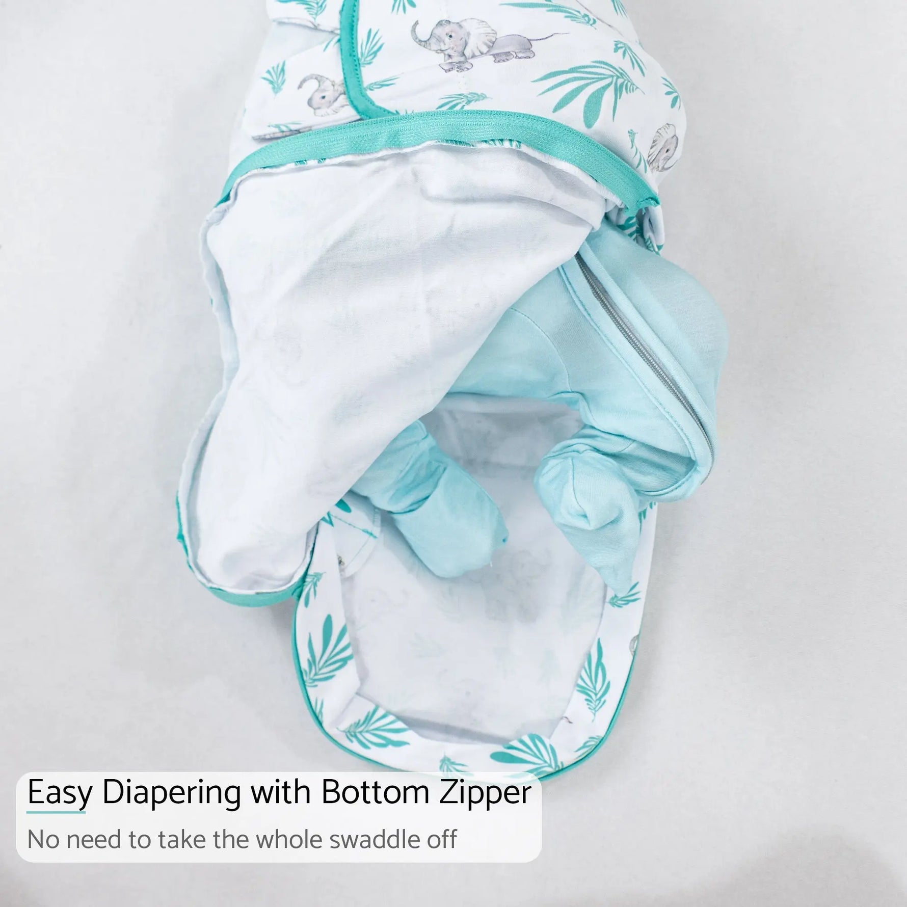 LollyBanks Elephant Baby Sleep Swaddle 100% Organic Cotton - 
