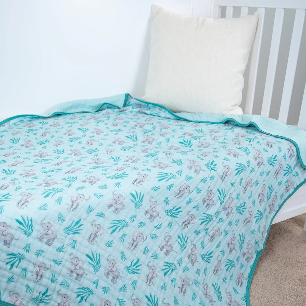 LollyBanks Elephantastic Muslin Baby Blanket - 