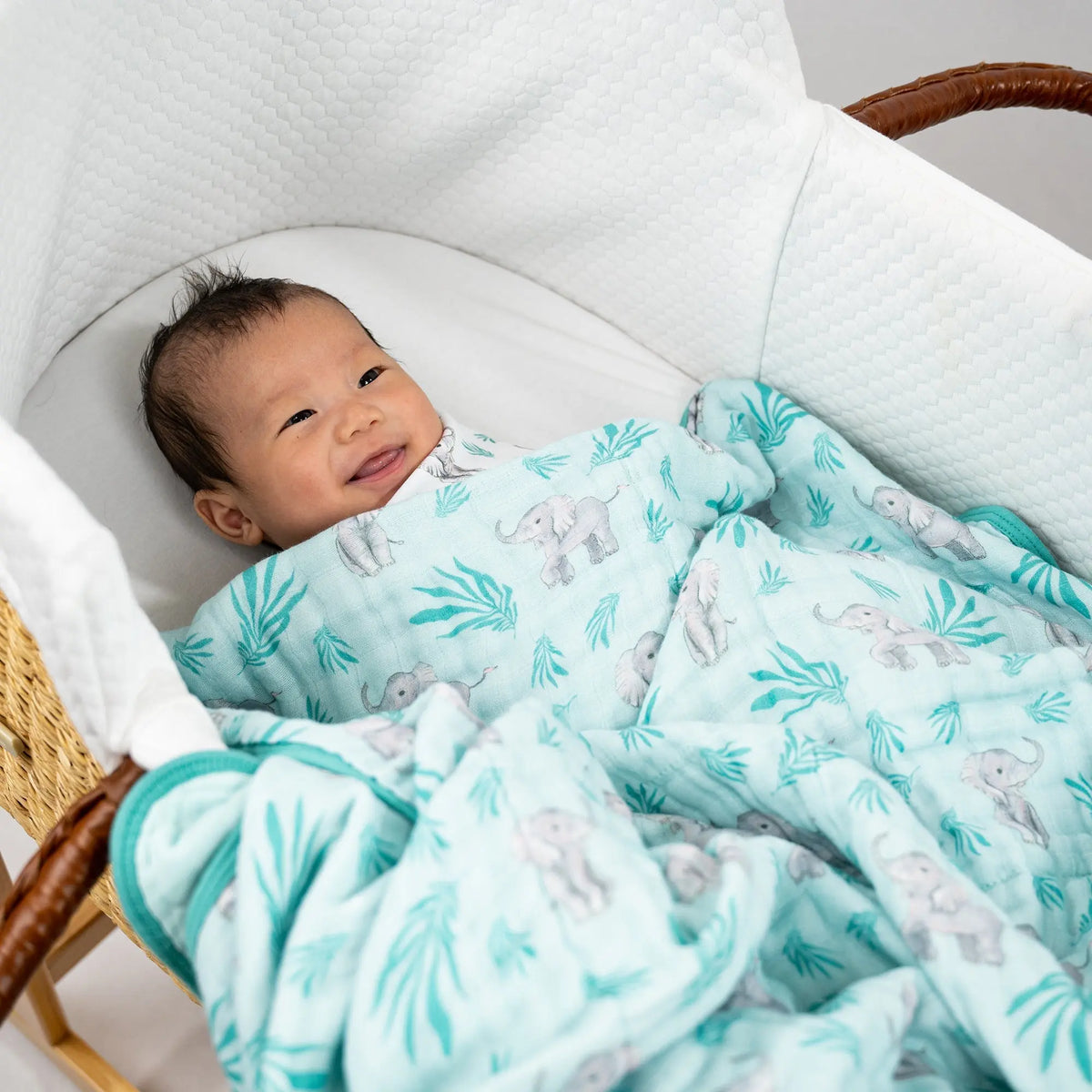 LollyBanks Elephantastic Muslin Baby Blanket - 