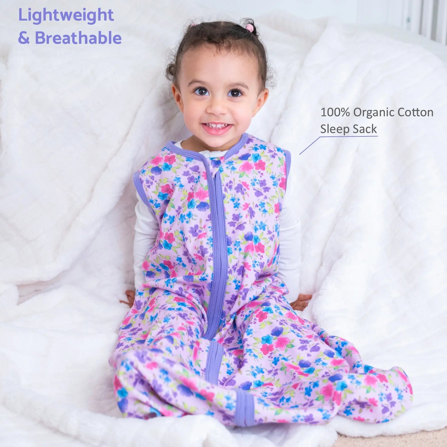 LollyBanks Field of Dreams Baby Sleep Sack, 100% Organic Cotton - 