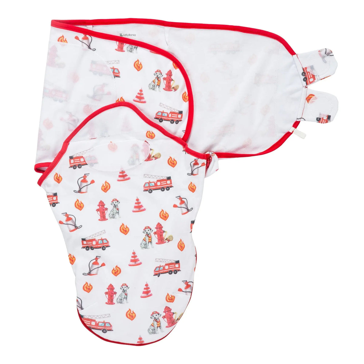 LollyBanks Firehouse Fido Baby Sleep Swaddle 100% Organic Cotton - 
