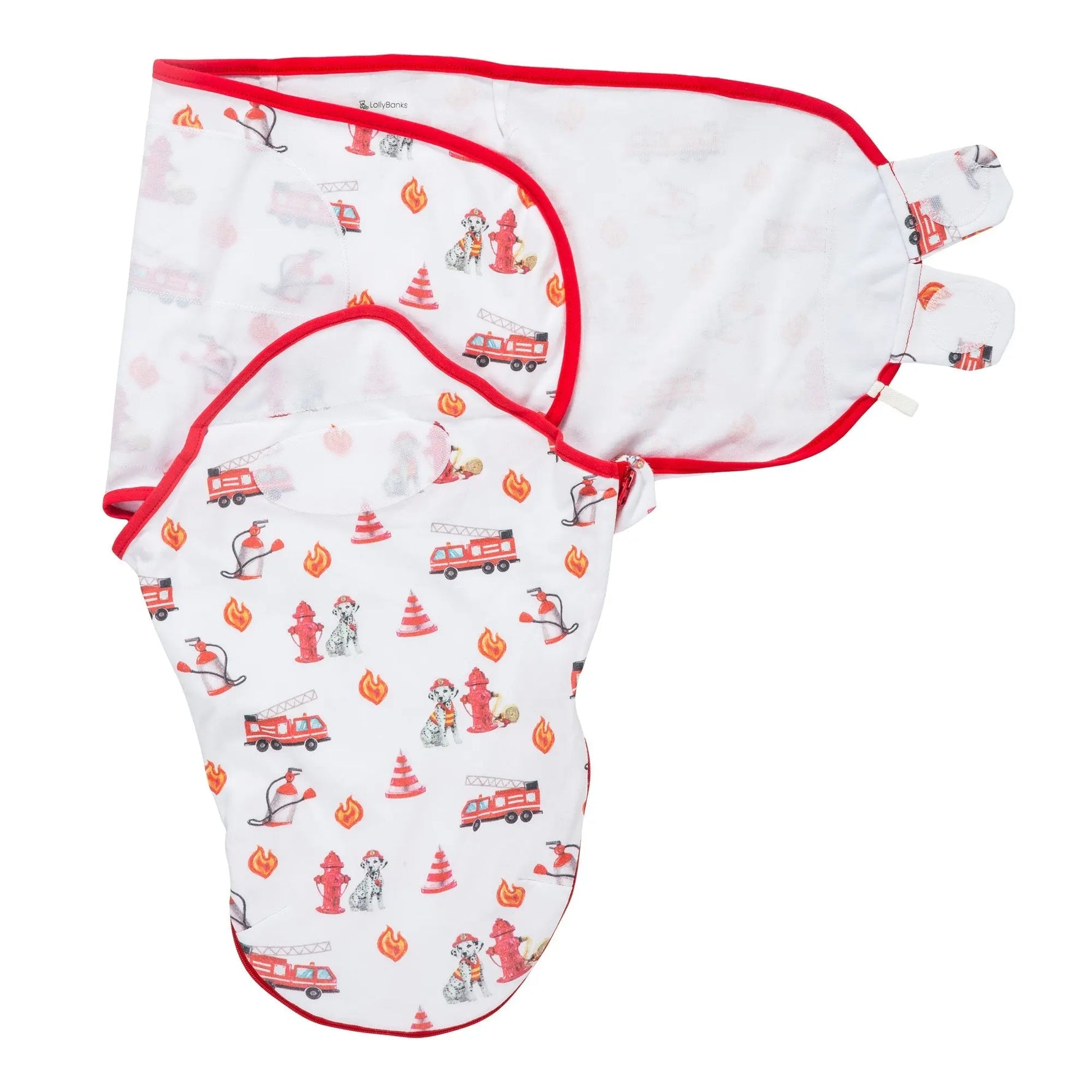 LollyBanks Firehouse Fido Baby Sleep Swaddle 100% Organic Cotton - 