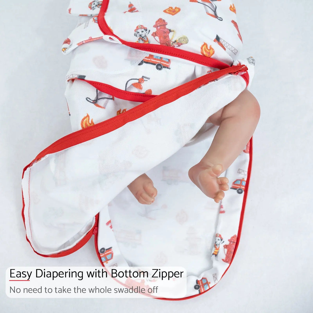 LollyBanks Firehouse Fido Baby Sleep Swaddle 100% Organic Cotton - 