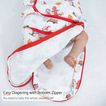 LollyBanks Firehouse Fido Baby Sleep Swaddle 100% Organic Cotton - 
