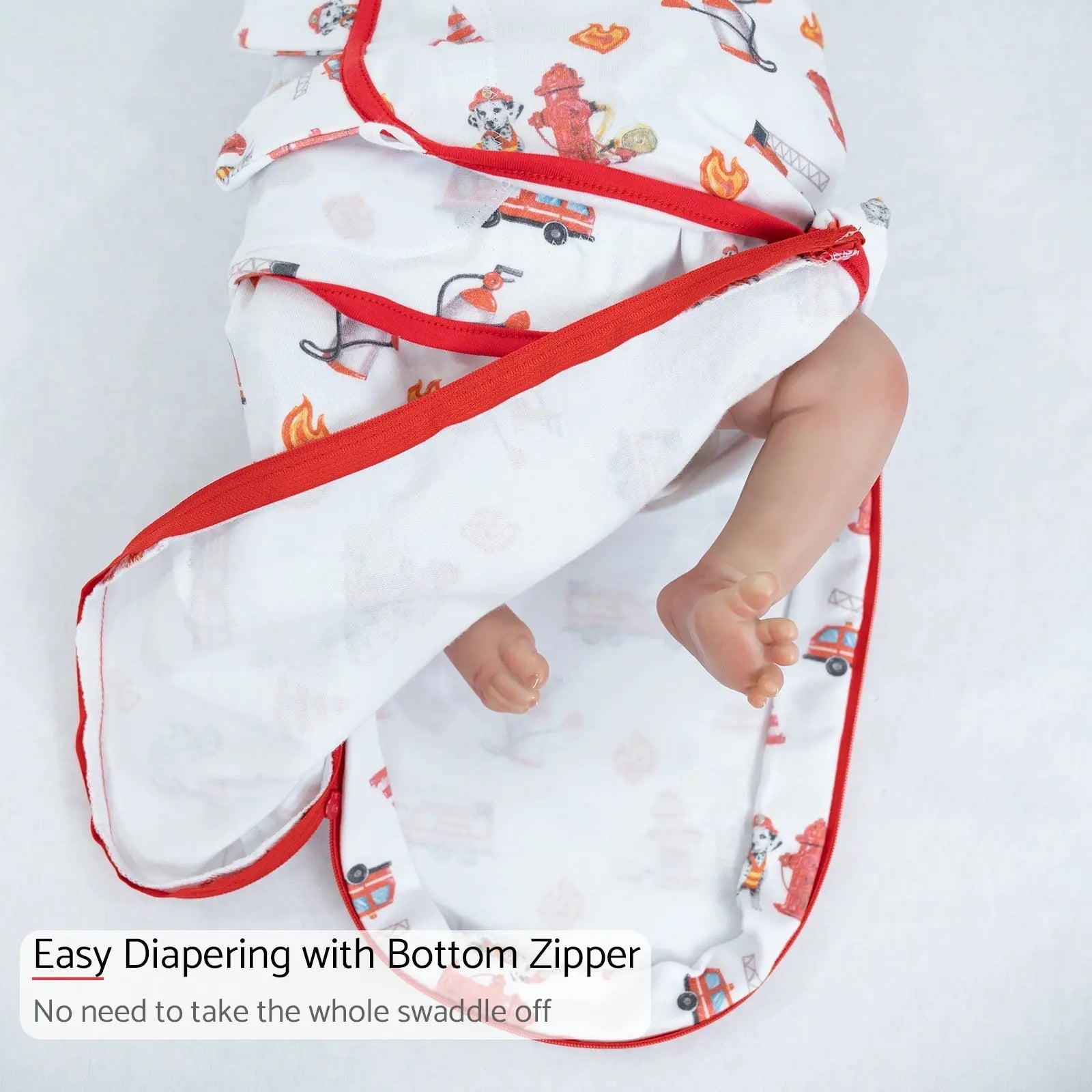 LollyBanks Firehouse Fido Baby Sleep Swaddle 100% Organic Cotton - 