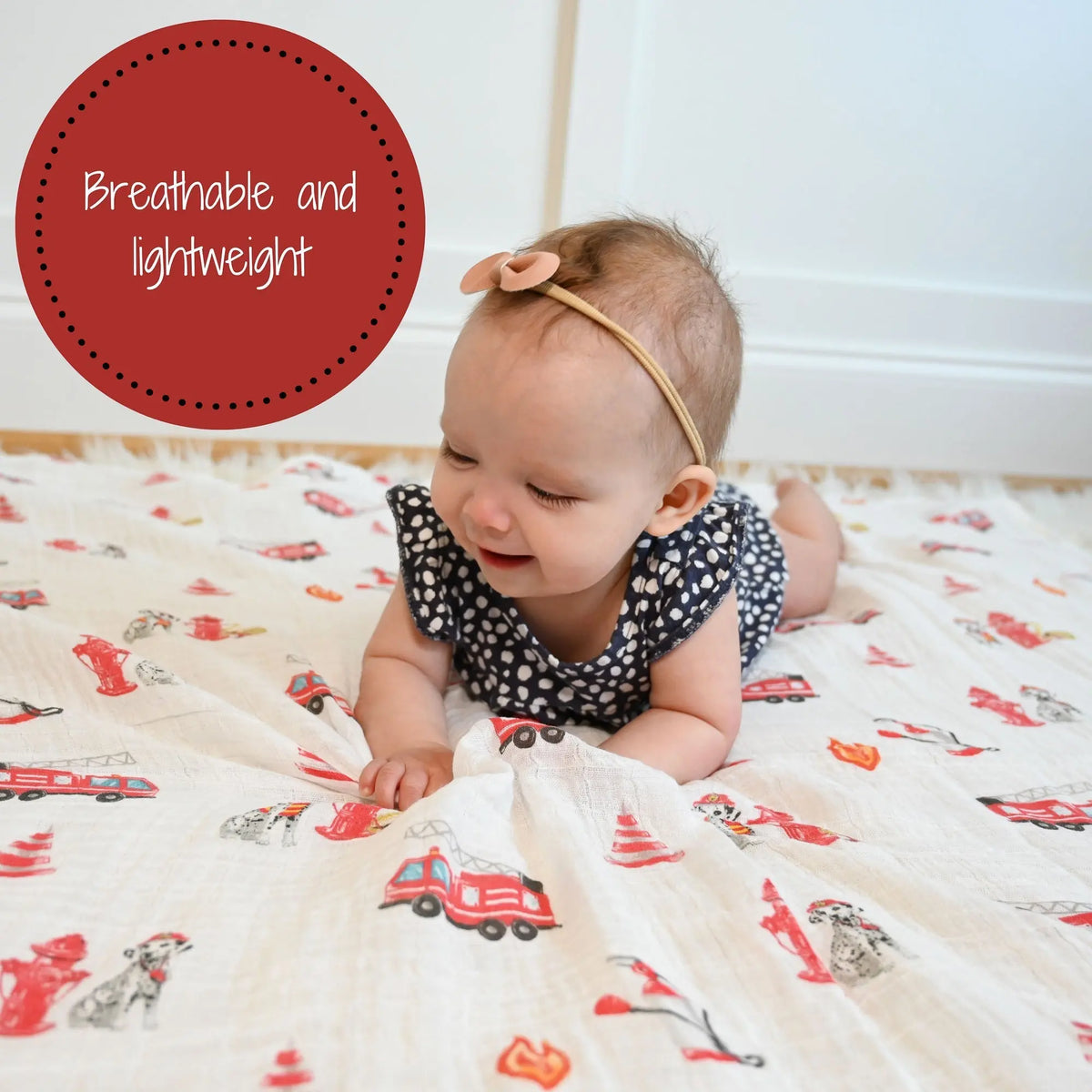 LollyBanks Fireman Baby Muslin Swaddle Blanket - 