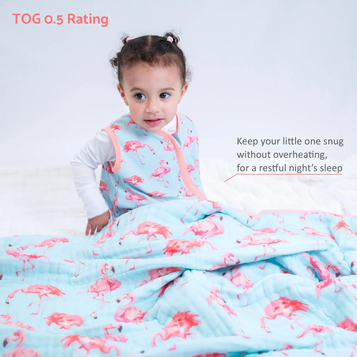 LollyBanks Flamingo Baby Sleep Sack, 100% Organic Cotton - 