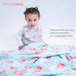 LollyBanks Flamingo Baby Sleep Sack, 100% Organic Cotton - 