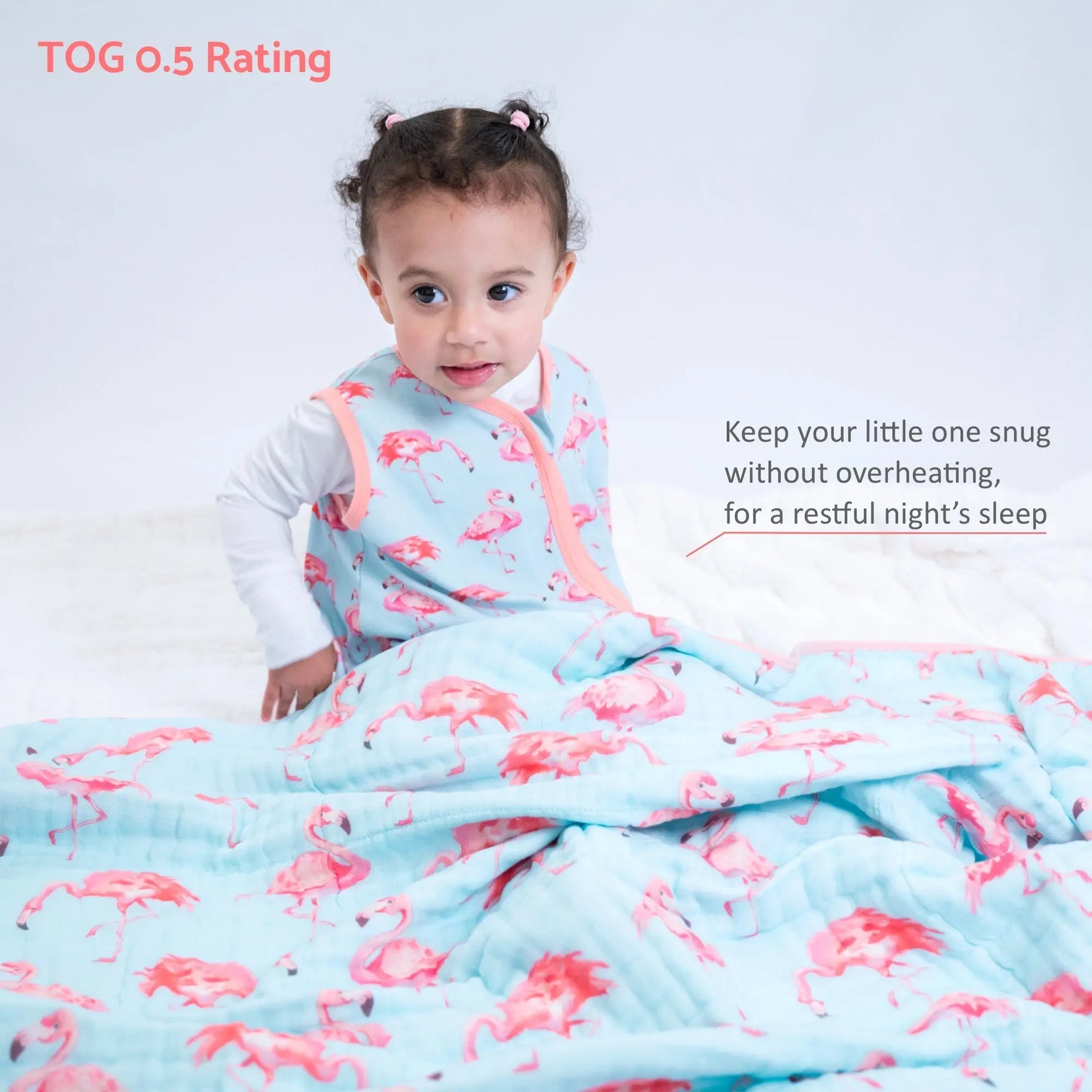 LollyBanks Flamingo Baby Sleep Sack, 100% Organic Cotton - 