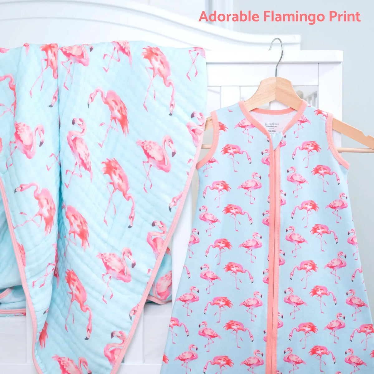 LollyBanks Flamingo Baby Sleep Sack, 100% Organic Cotton - 