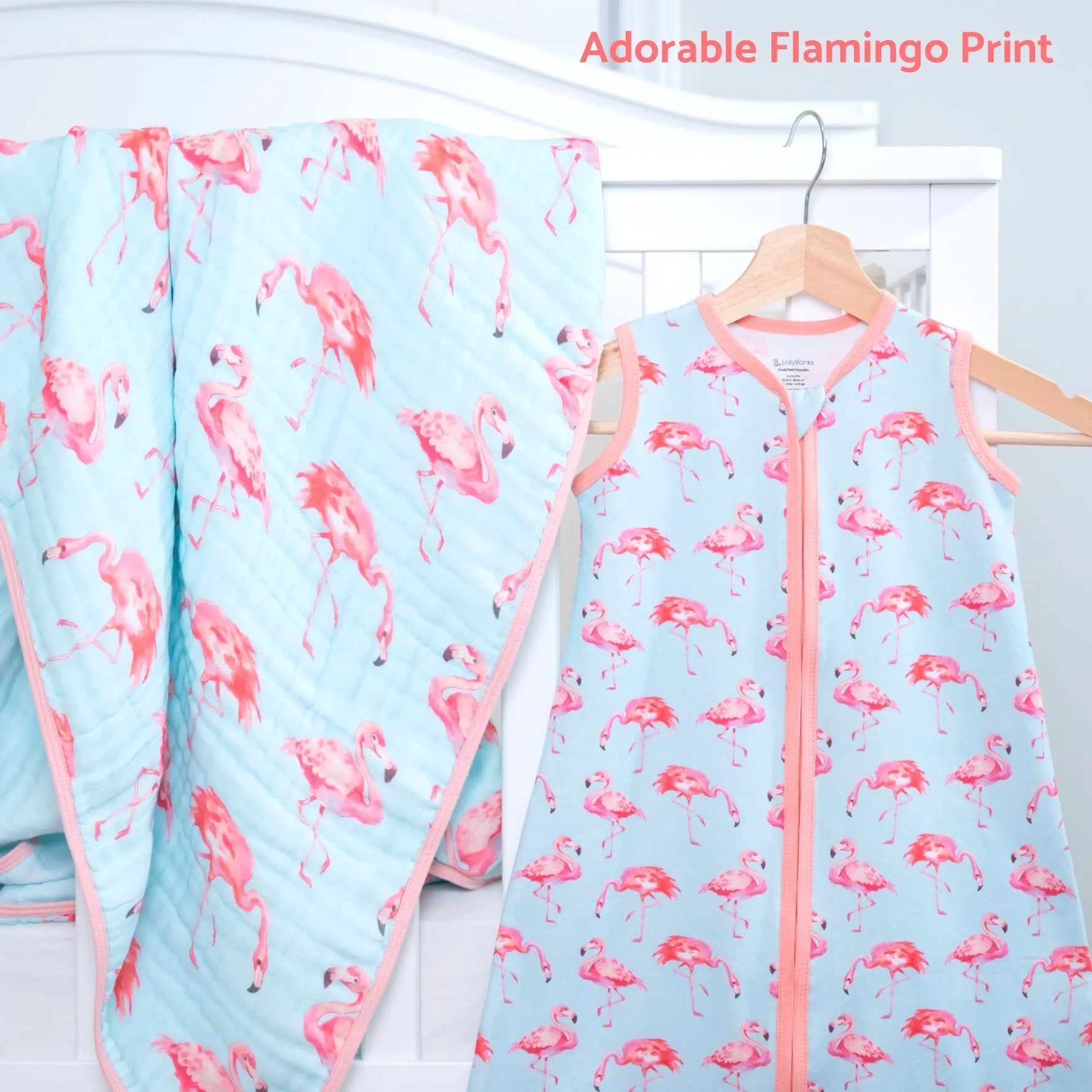 LollyBanks Flamingo Baby Sleep Sack, 100% Organic Cotton - 
