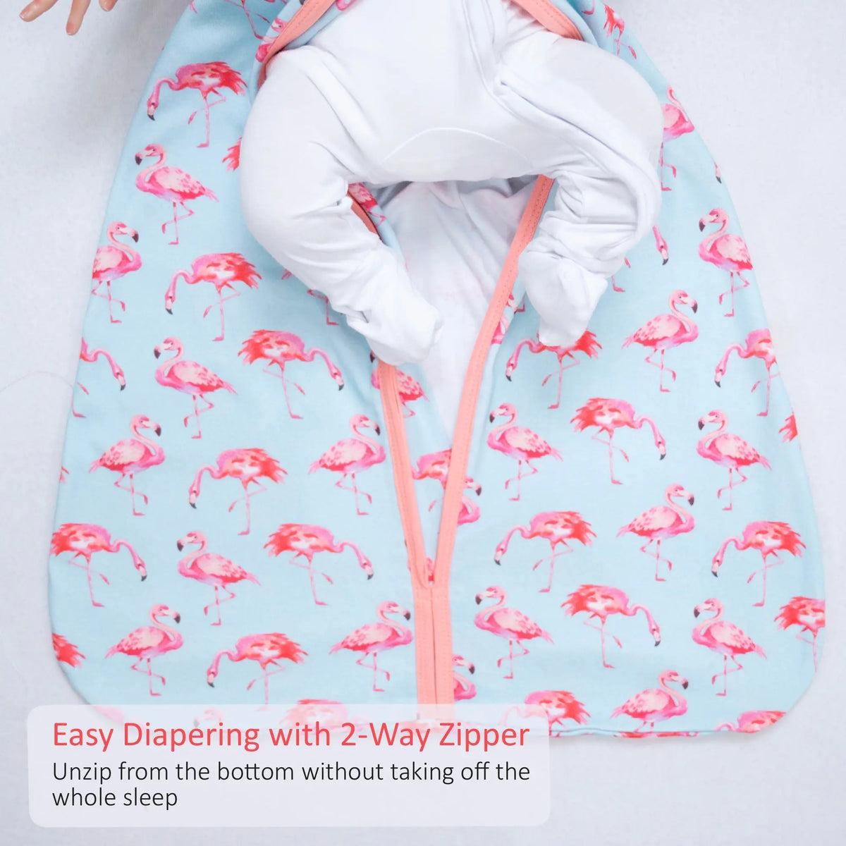 LollyBanks Flamingo Baby Sleep Sack, 100% Organic Cotton - 