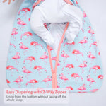 LollyBanks Flamingo Baby Sleep Sack, 100% Organic Cotton - 
