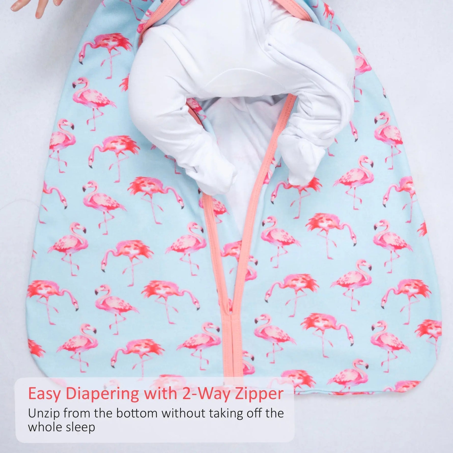 LollyBanks Flamingo Baby Sleep Sack, 100% Organic Cotton - 