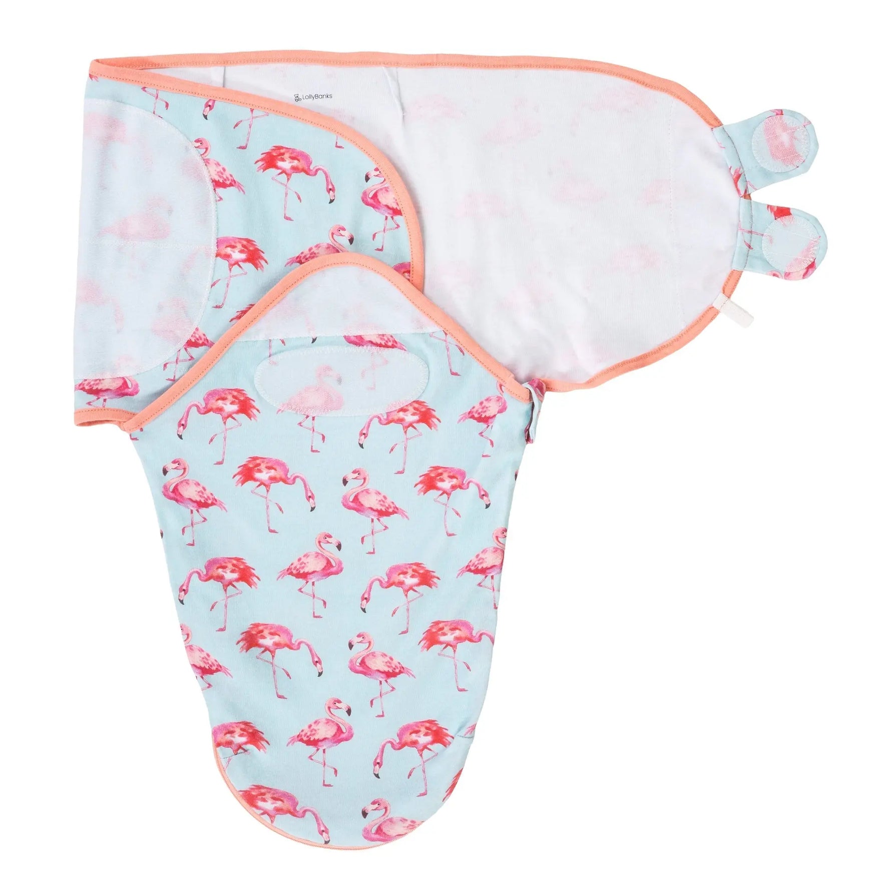 LollyBanks Flamingo Baby Sleep Swaddle 100% Organic Cotton - 