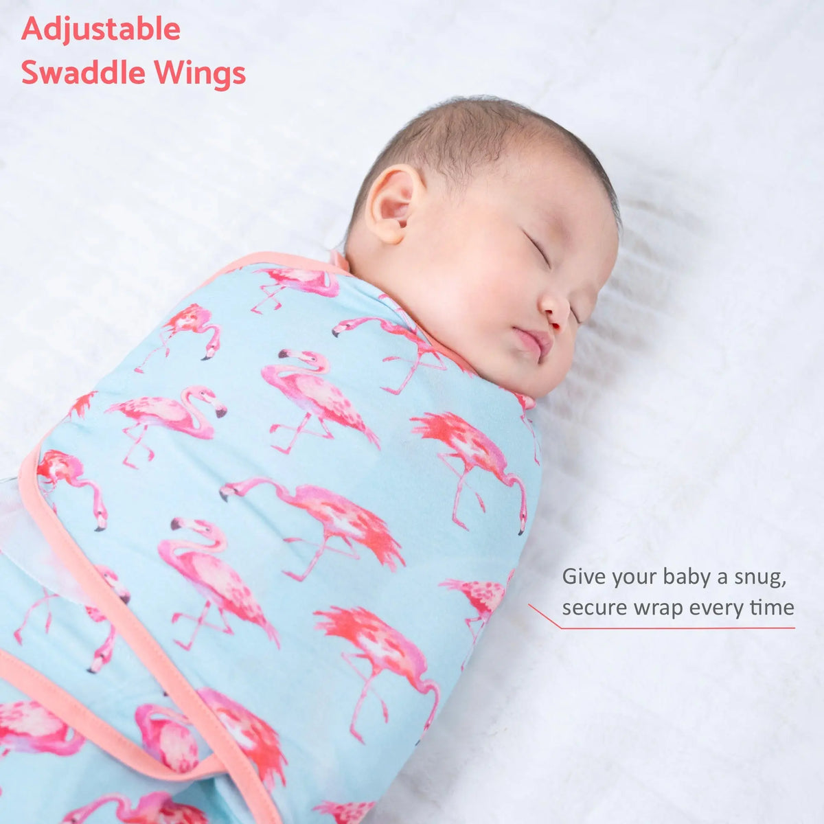 LollyBanks Flamingo Baby Sleep Swaddle 100% Organic Cotton - 