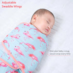 LollyBanks Flamingo Baby Sleep Swaddle 100% Organic Cotton - 
