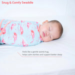 LollyBanks Flamingo Baby Sleep Swaddle 100% Organic Cotton - 