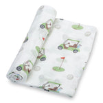 LollyBanks Golf A Round Baby Muslin Swaddle Blanket - 