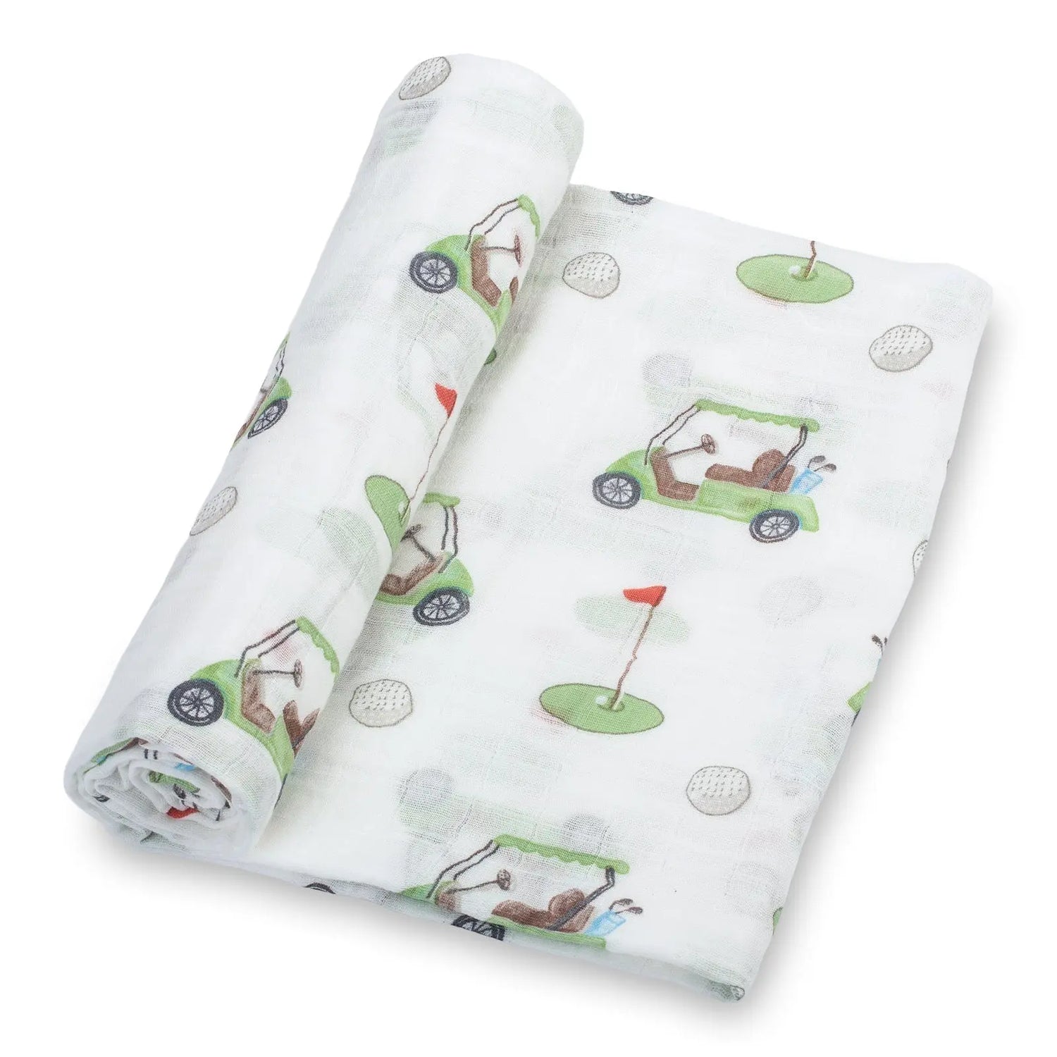 LollyBanks Golf A Round Baby Muslin Swaddle Blanket - 
