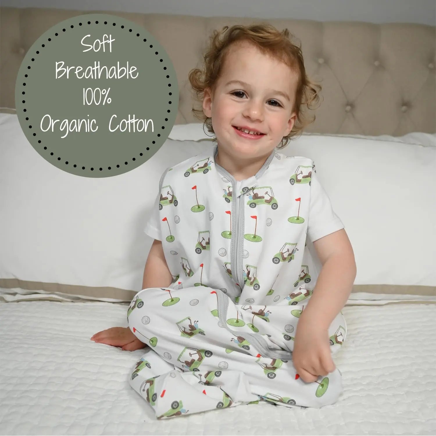 LollyBanks Golf A Round Baby Sleep Sack, 100% Organic Cotton - 
