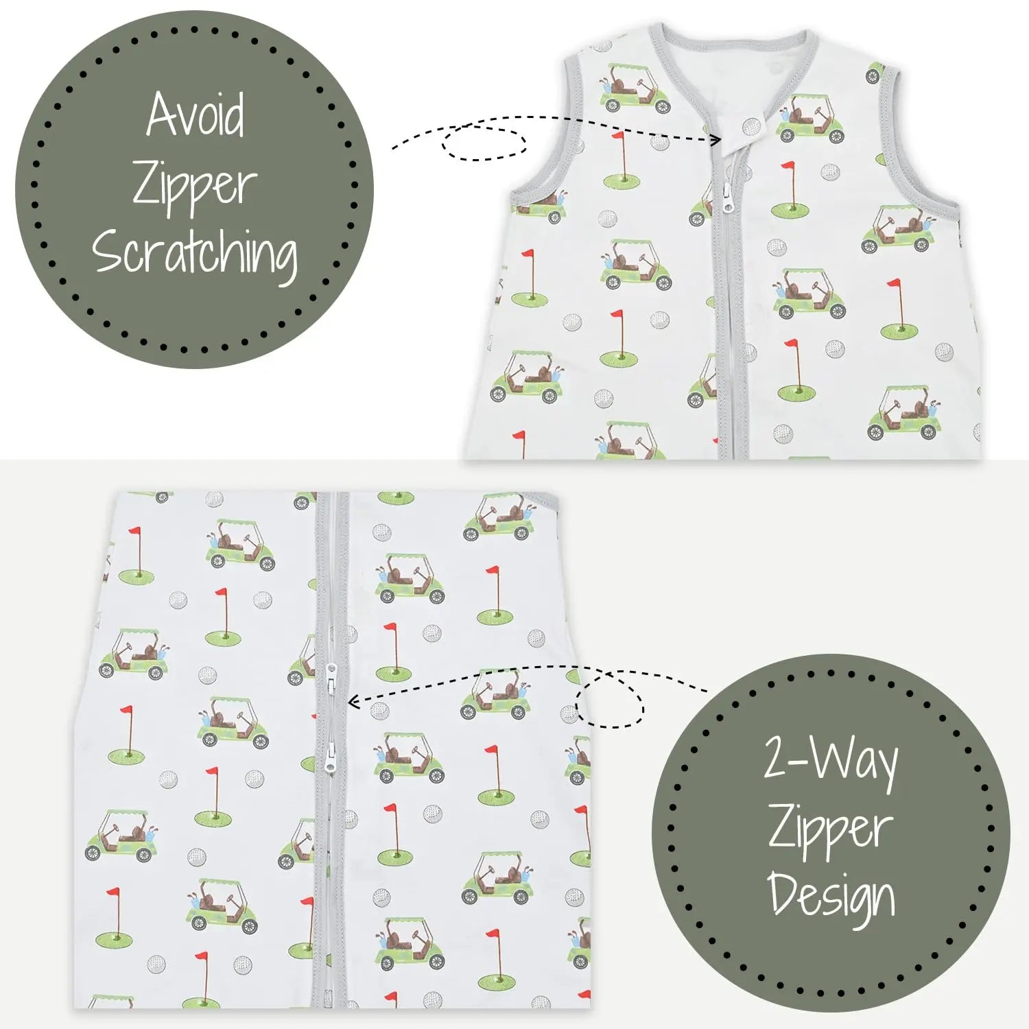 LollyBanks Golf A Round Baby Sleep Sack, 100% Organic Cotton - 