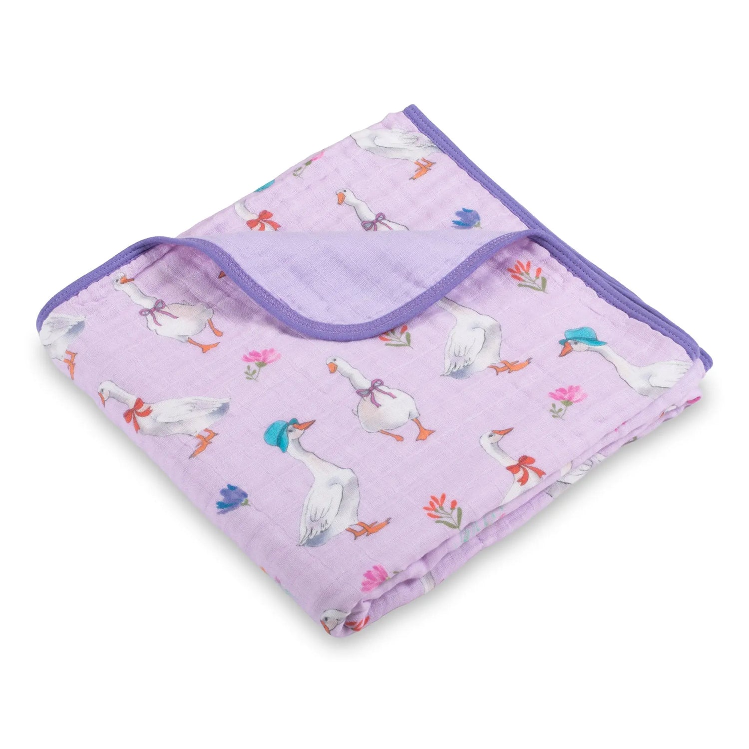 LollyBanks Goose Parade Muslin Baby Blanket - 