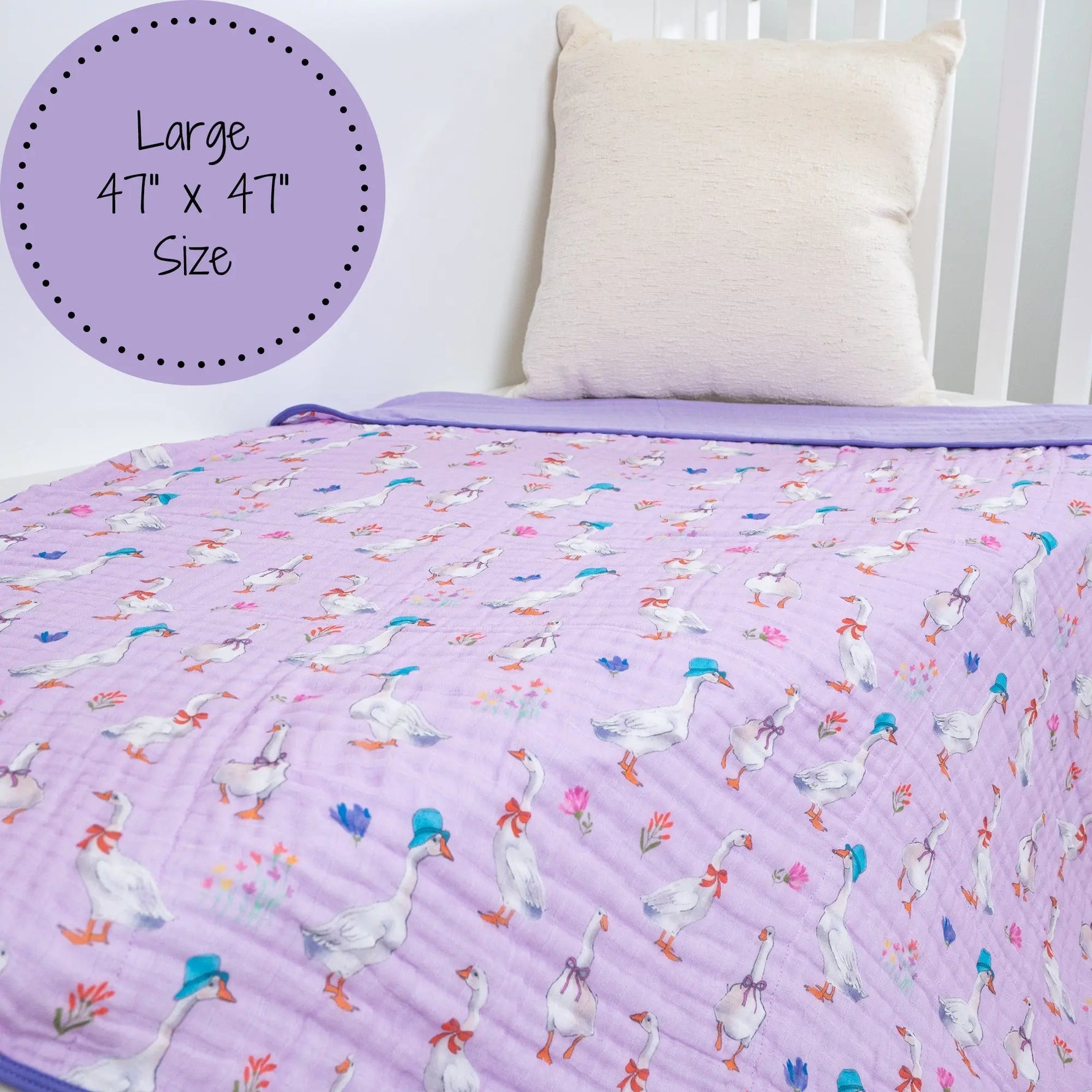 LollyBanks Goose Parade Muslin Baby Blanket - 