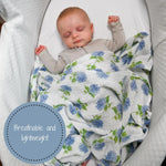 LollyBanks You Had Me At Hydrangea Baby Muslin Swaddle Blanket - 