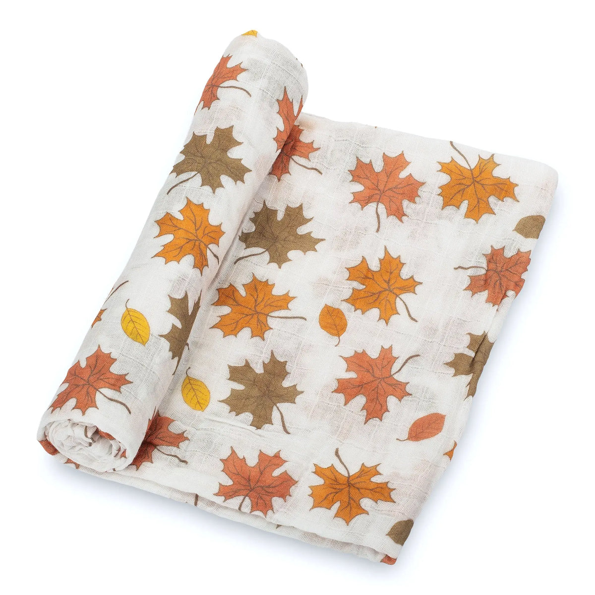 LollyBanks Leaves Baby Swaddle Blankets - Autumn Bliss: 47" x 47" 100% Muslin Cotton - 