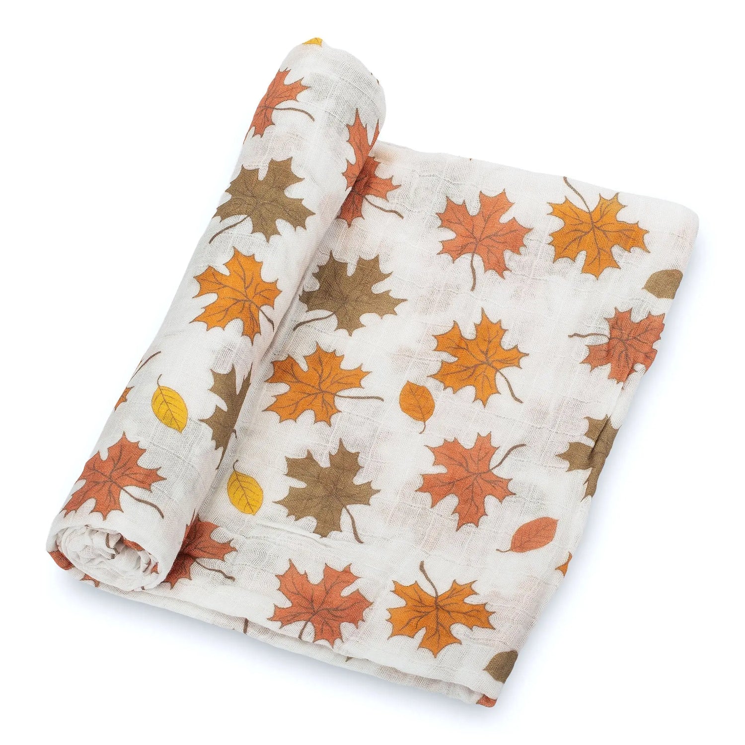 LollyBanks Leaves Baby Swaddle Blankets - Autumn Bliss: 47" x 47" 100% Muslin Cotton - 