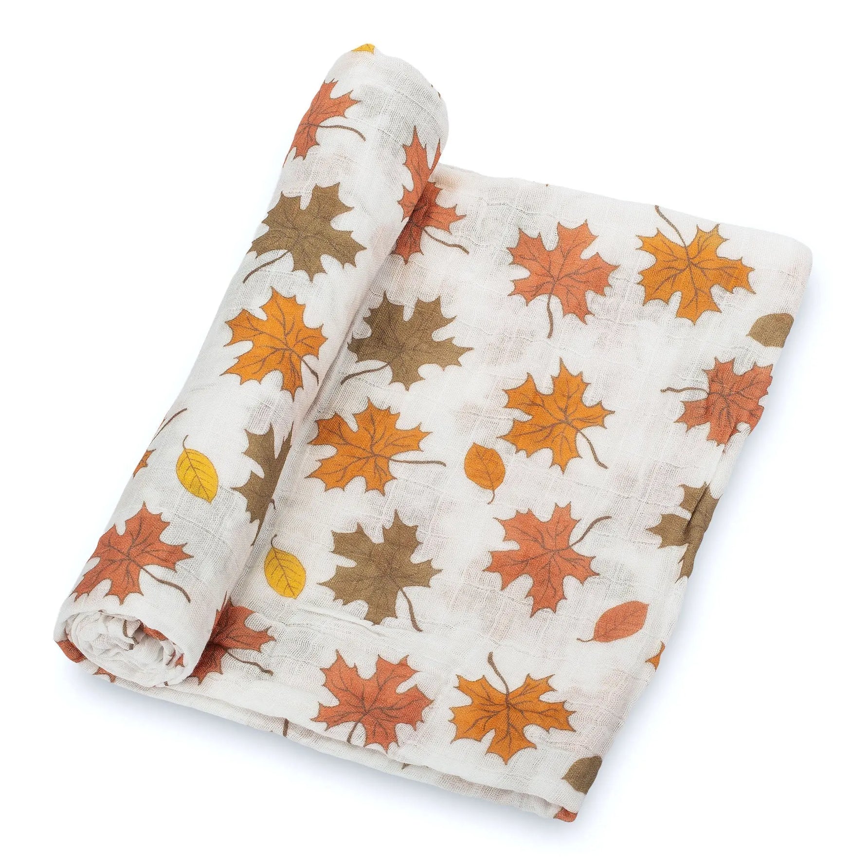 LollyBanks Leaves Baby Swaddle Blankets - Autumn Bliss: 47" x 47" 100% Muslin Cotton - 