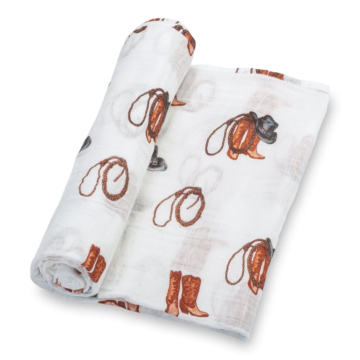 LollyBanks Life Is Better In Boots Baby Muslin Swaddle Blanket - 