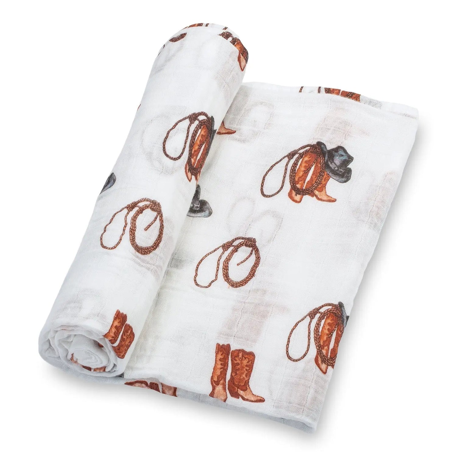 LollyBanks Life Is Better In Boots Baby Muslin Swaddle Blanket - 