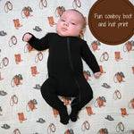 LollyBanks Life Is Better In Boots Baby Muslin Swaddle Blanket - 
