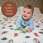 LollyBanks Life Is Better In Boots Baby Muslin Swaddle Blanket - 