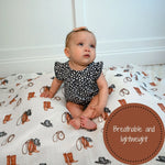 LollyBanks Life Is Better In Boots Baby Muslin Swaddle Blanket - 