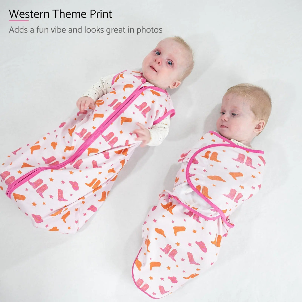 LollyBanks Life is Better in Pink Boots Baby Sleep Sack, 100% Organic Cotton - 