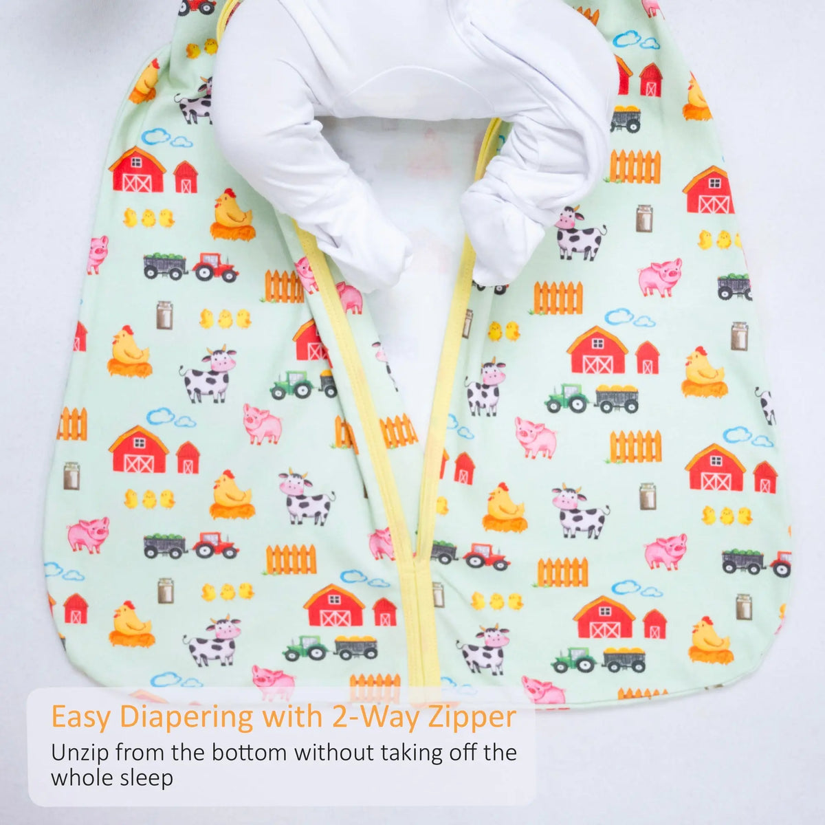 LollyBanks Little Farmer Baby Sleep Sack, 100% Organic Cotton - 