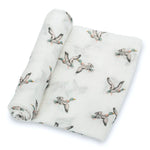 LollyBanks Mallard Duck Magic: 47" x 47" 100% Muslin Cotton Baby Swaddle Blankets - 